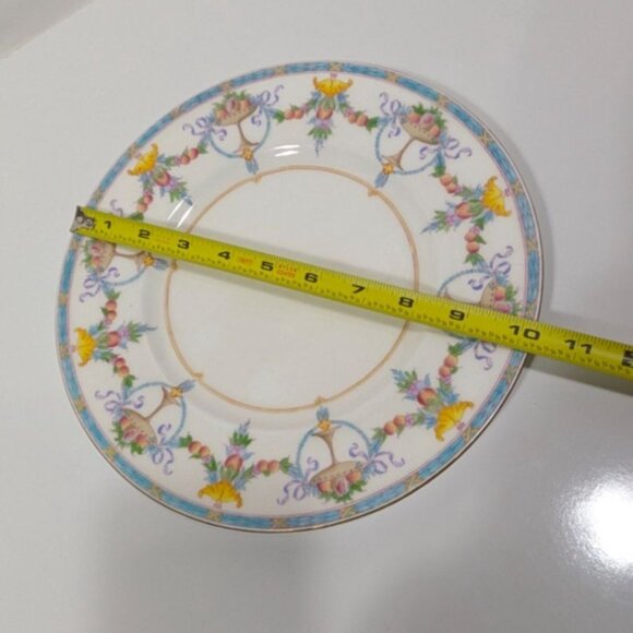 Minton Bone China Dinner Plate Floral Ribbon Vintage Tableware Collectible - Picture 2 of 9